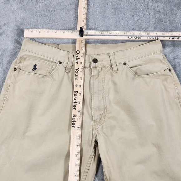 Polo Ralph Lauren Chino Pants Mens 34x30 Khaki Cotton Twill Straight Leg Casual - Picture 14 of 16